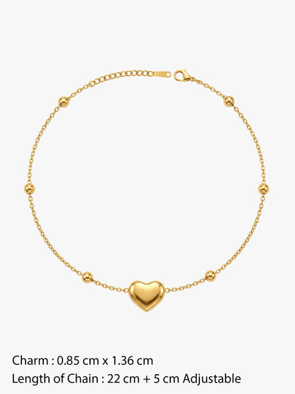 IXIA by GIVA One Love Gold Plated Anklet