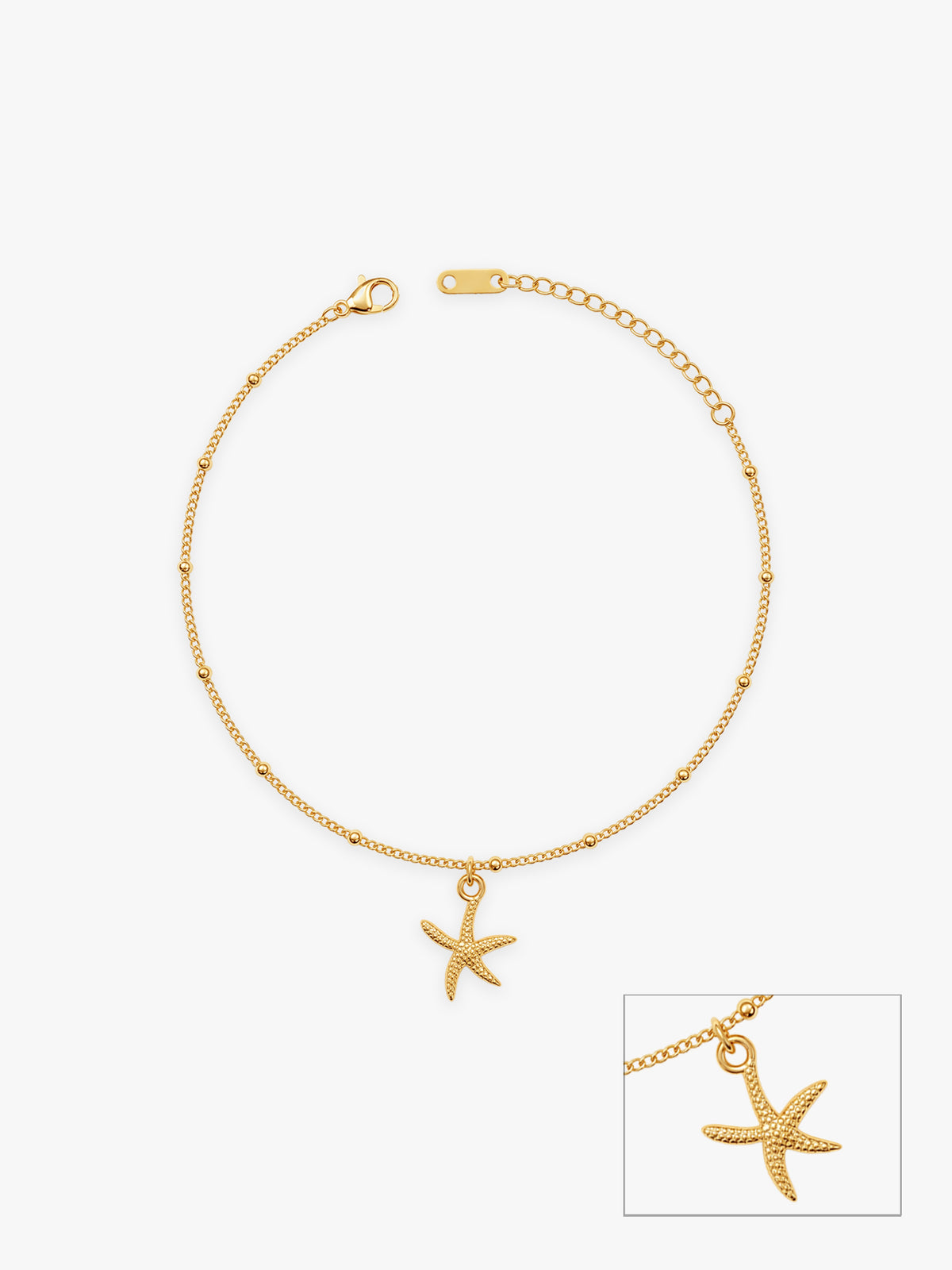 IXIA by GIVA Starfishing Around Gold Plated Anklet