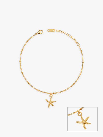 IXIA by GIVA Starfishing Around Gold Plated Anklet