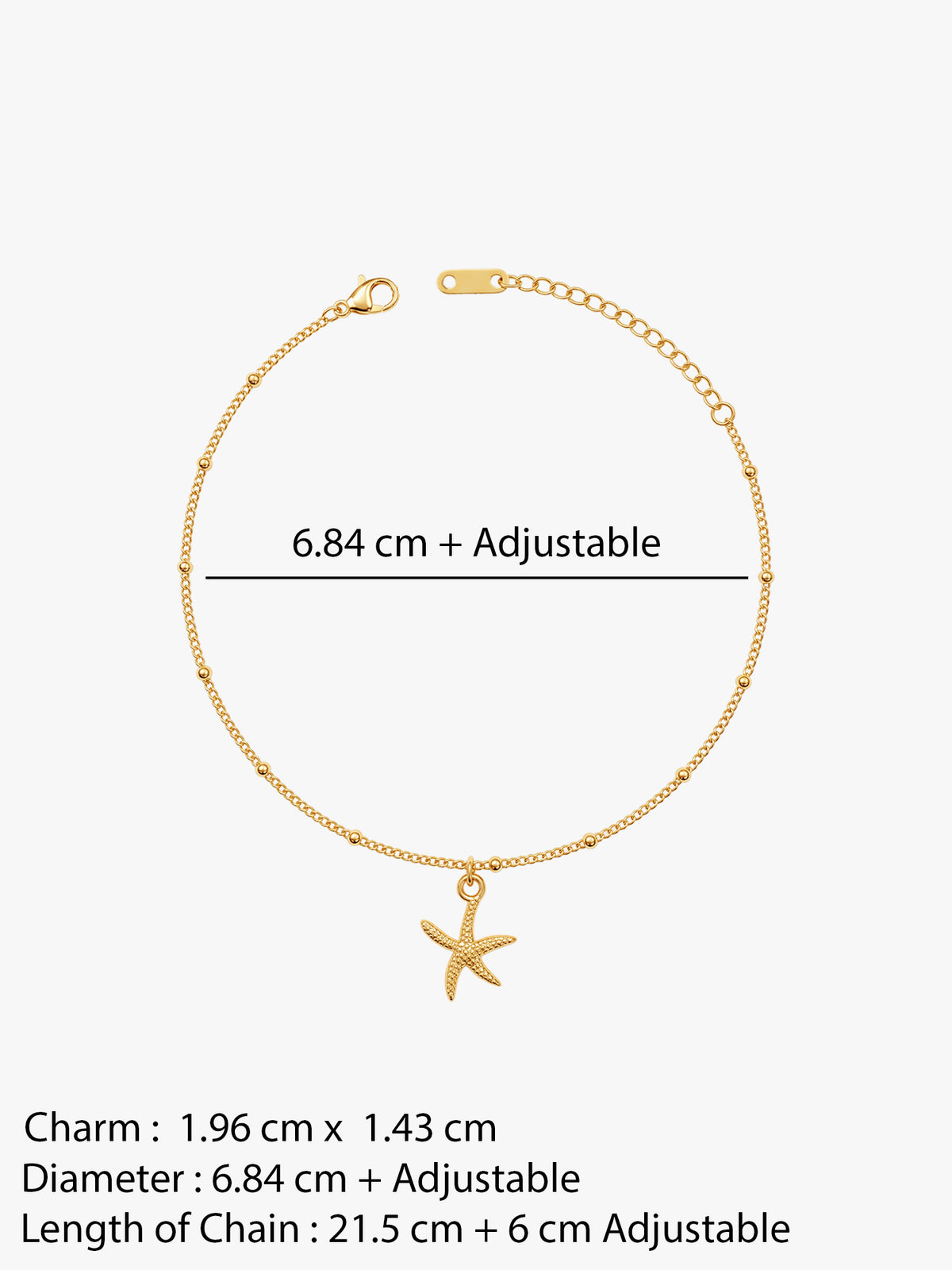 IXIA by GIVA Starfishing Around Gold Plated Anklet