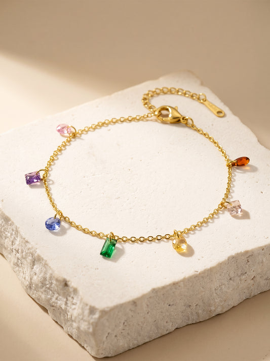 IXIA by GIVA Mini Pop Gold Plated Charm Anklet