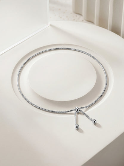 Bare Shine Rhodium Plated Anklet