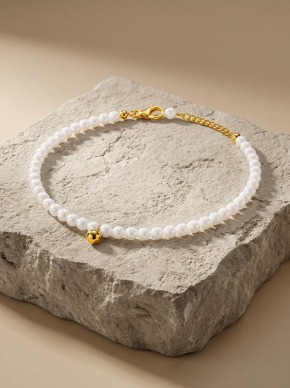 Pearl Static Gold Plated Anklet