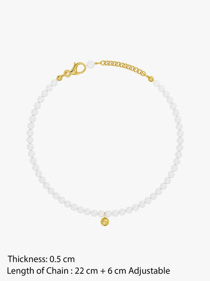 OnnMe by GIVA Pearl Static Gold Plated Anklet