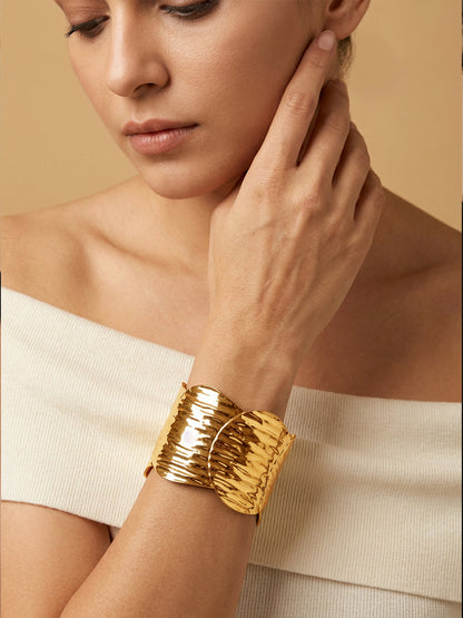 Melt Moment Gold Plated Cuff Bracelet