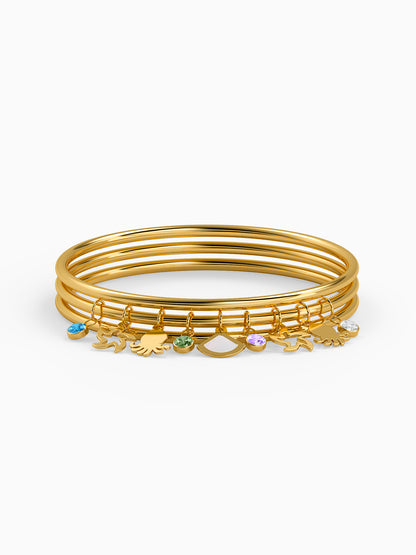 Charm Stack Loop Gold Plated Bracelet
