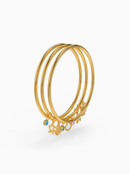 Charm Stack Loop Gold Plated Bracelet