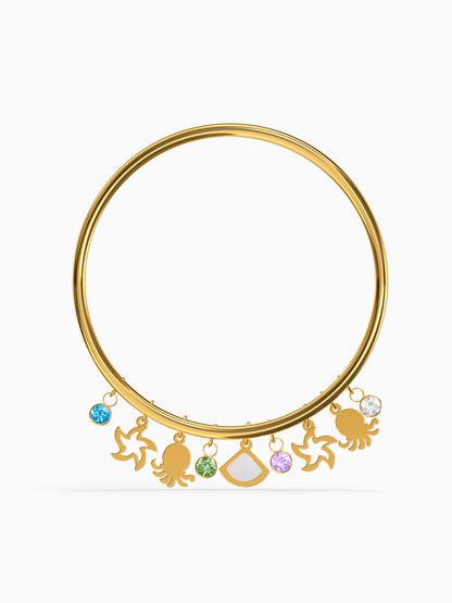 Charm Stack Loop Gold Plated Bracelet