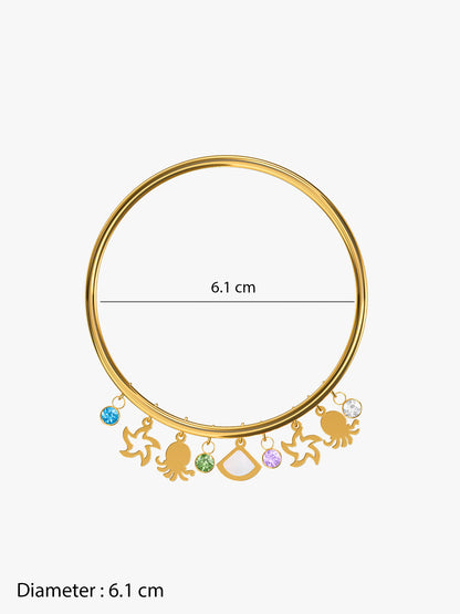 Charm Stack Loop Gold Plated Bracelet