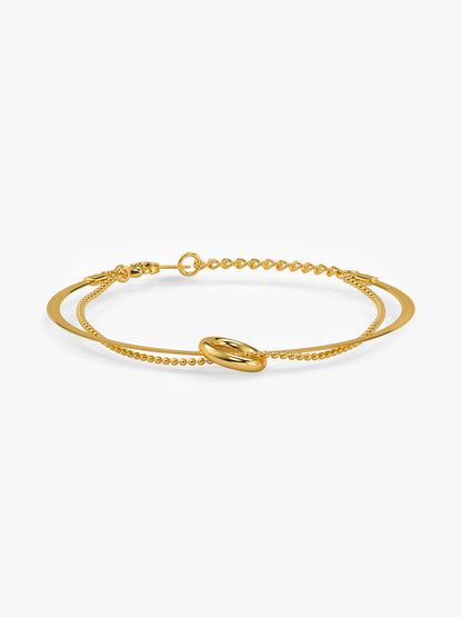 Loop Chain Gold Plated Bracelet