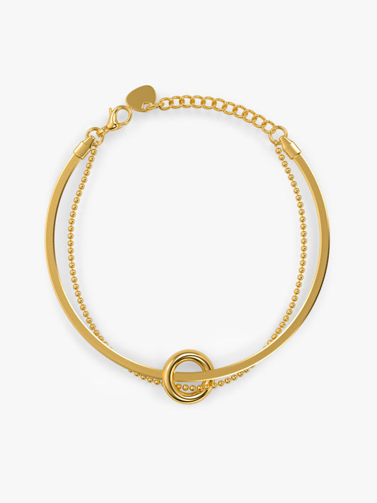 Loop Chain Gold Plated Bracelet