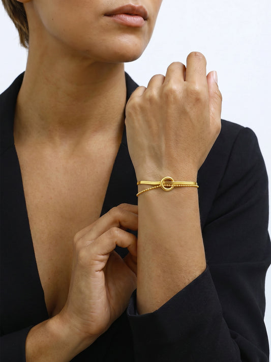 Loop Chain Gold Plated Bracelet