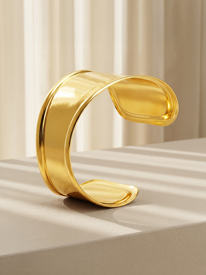 Thick Girl Gold Plated Cuff Bracelet