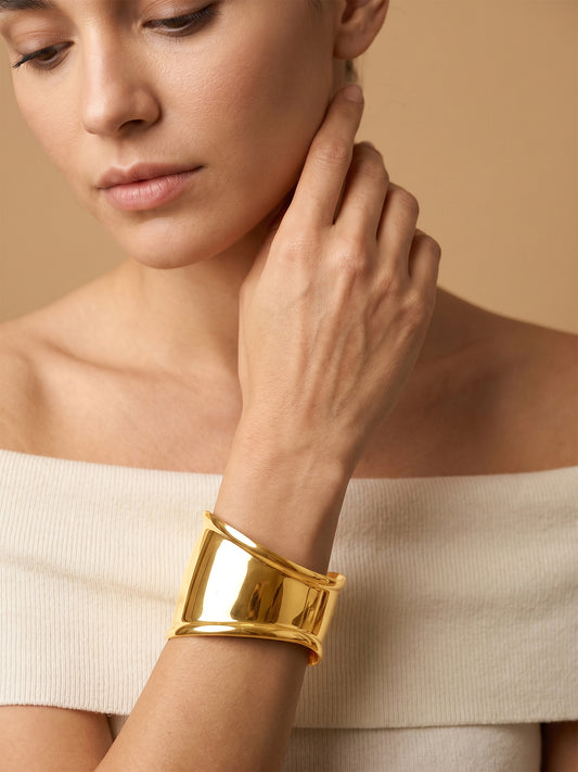 OnnMe by GIVA Thick Girl Gold Plated Cuff Bracelet