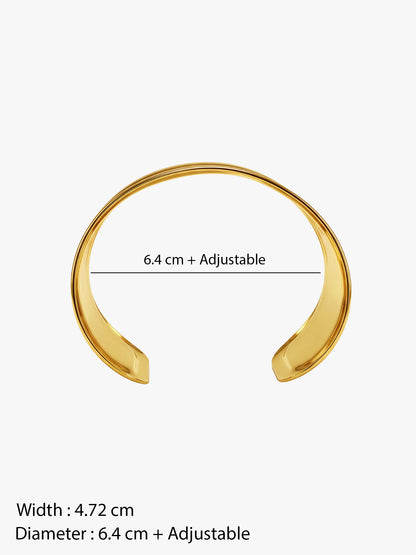Thick Girl Gold Plated Cuff Bracelet