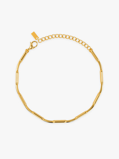Bold Link Lock Chain Gold Plated Bracelet