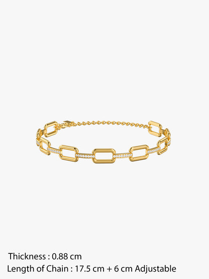 Bold Link Lock Chain Gold Plated Bracelet