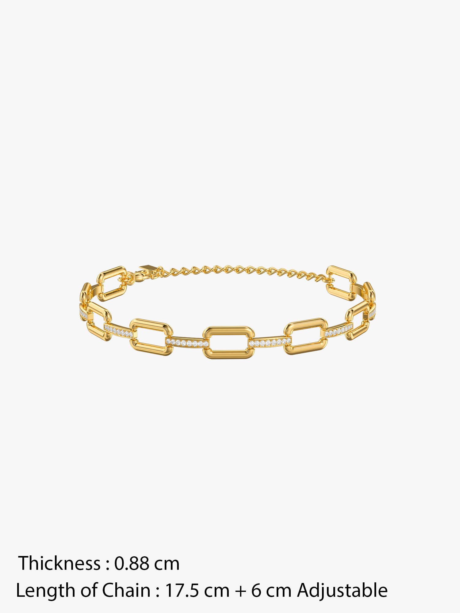 OnnMe by GIVA Bold Link Lock Chain Gold Plated Bracelet