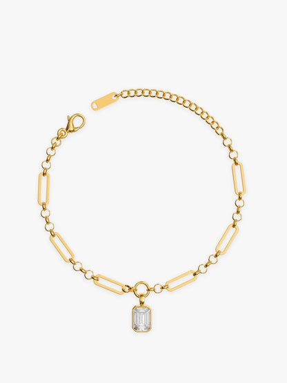 OnnMe by GIVA Charm Drop Link Chain Gold Plated Bracelet
