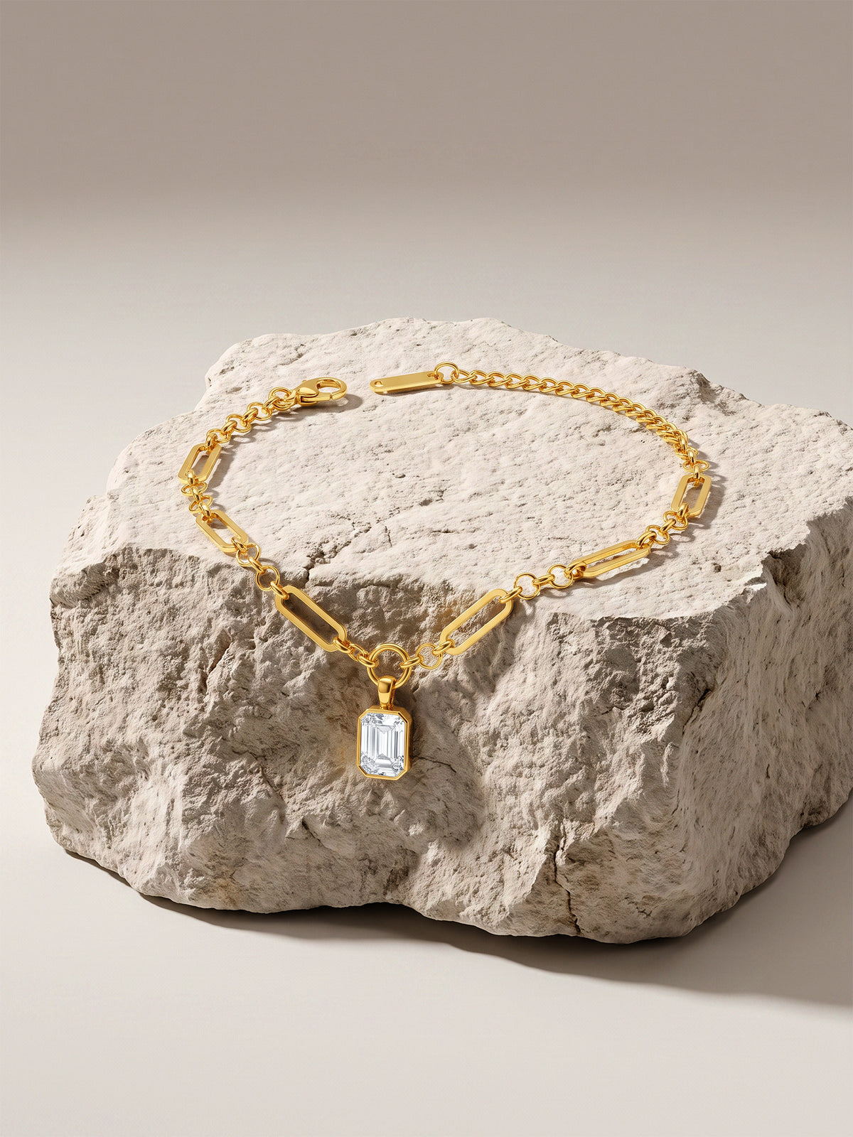 IXIA by GIVA Charm Drop Link Chain Gold Plated Bracelet