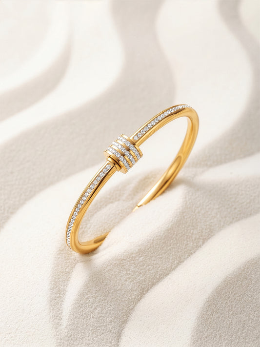 OnnMe by GIVA Play Nice Never Gold Plated Bangle Bracelet