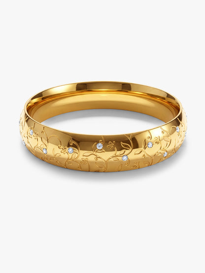 Lucky Charm Gold Plated Bangle Bracelet