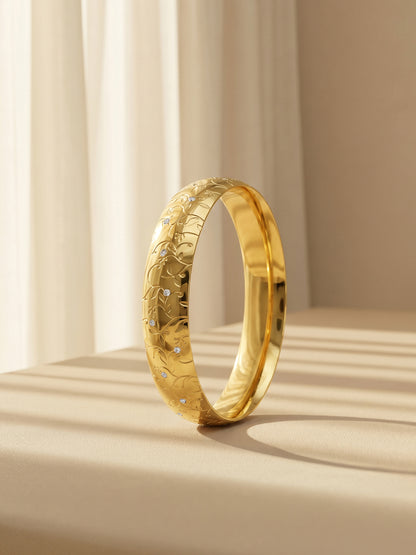 Lucky Charm Gold Plated Bangle Bracelet