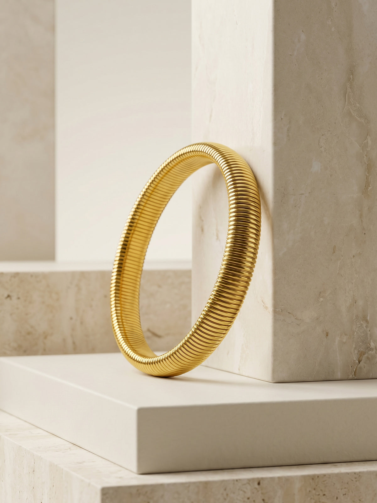 IXIA by GIVA Smooth Talk Gold Plated Bangle (Size 5.5)