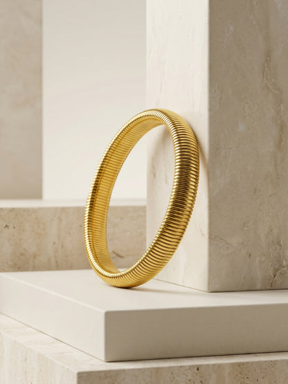 Smooth Talk Gold Plated Bangle (Size 5.5)
