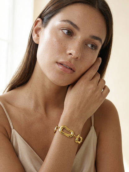 No Small Talk Gold Plated Bracelet