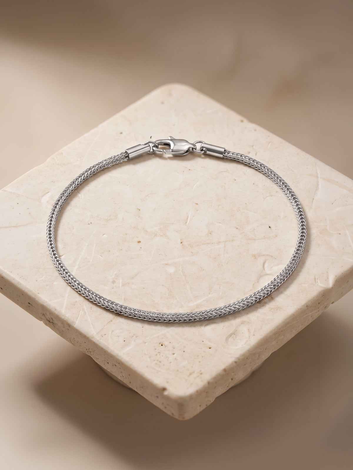 IXIA by GIVA Barely Basic Rhodium Plated Bracelet For Men