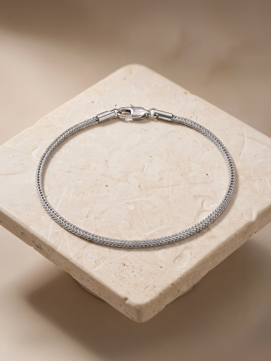 OnnMe by GIVA Barely Basic Rhodium Plated Bracelet For Men