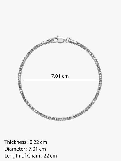 IXIA by GIVA Barely Basic Rhodium Plated Bracelet For Men