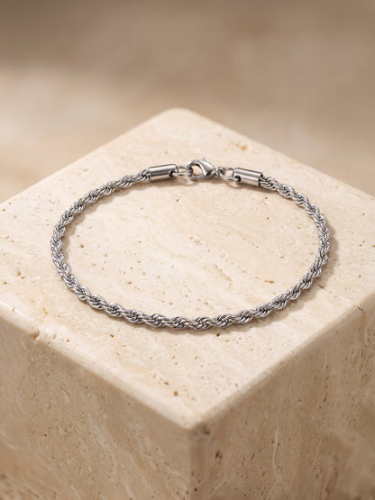 OnnMe by GIVA Twisted Icon Rhodium Plated Bracelet For Men