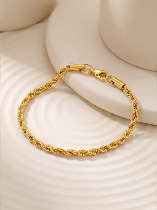 OnnMe by GIVA Twisted Icon Gold Plated Bracelet For Men