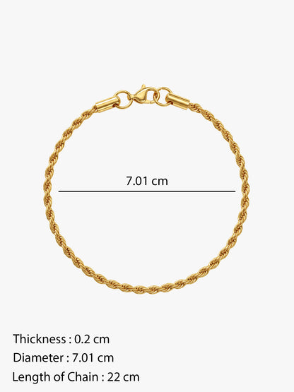 IXIA by GIVA Twisted Icon Gold Plated Bracelet For Men