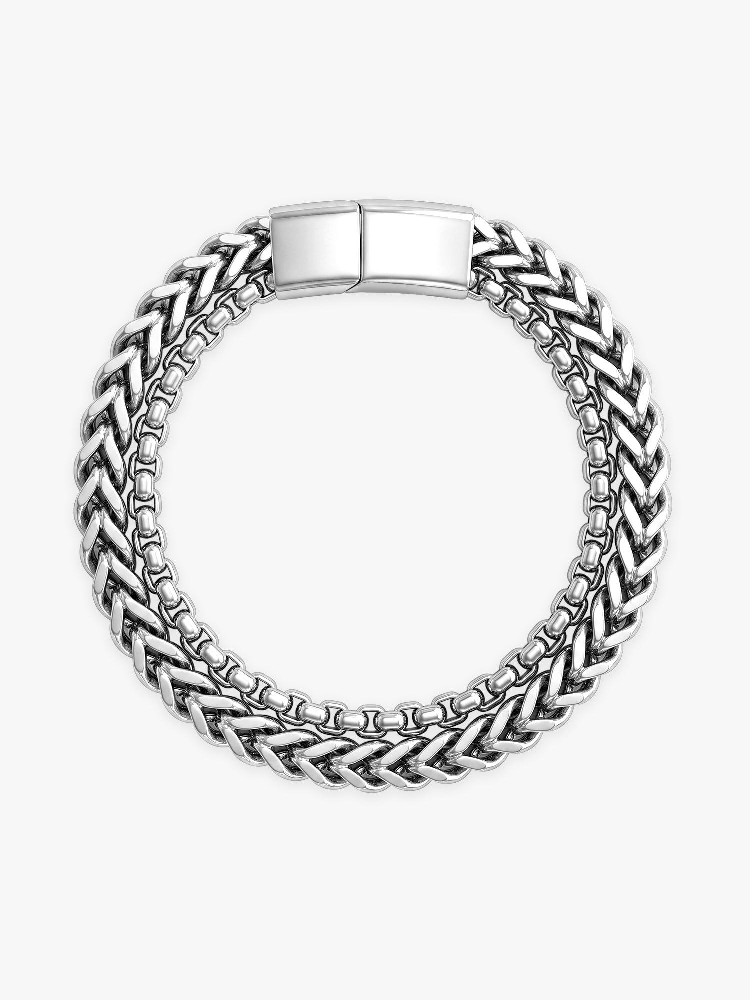 OnnMe by GIVA Vibe Weave Rhodium Plated Bracelet For Men