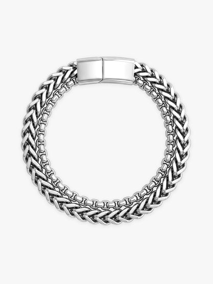 OnnMe by GIVA Vibe Weave Rhodium Plated Bracelet For Men