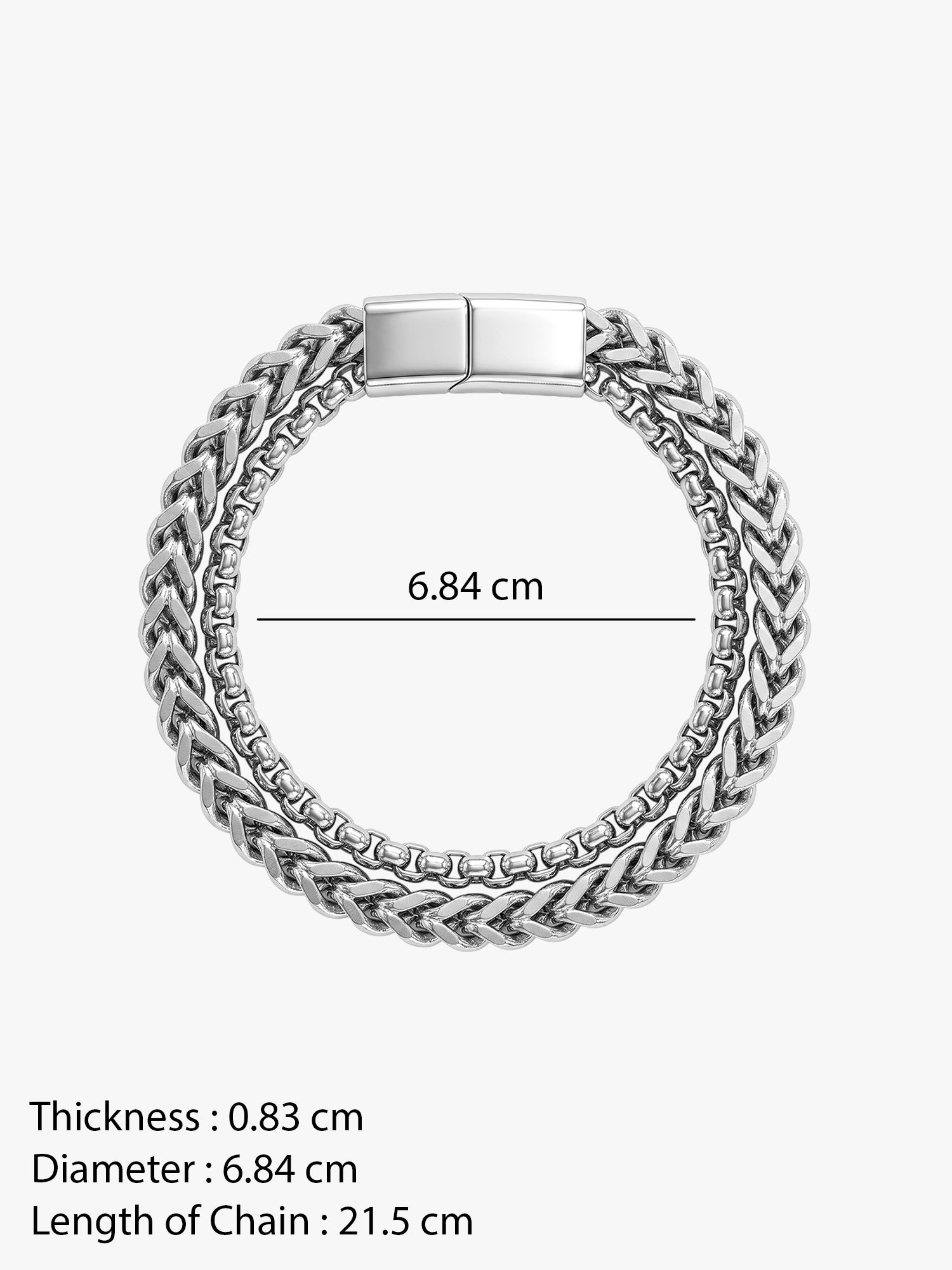 OnnMe by GIVA Vibe Weave Rhodium Plated Bracelet For Men