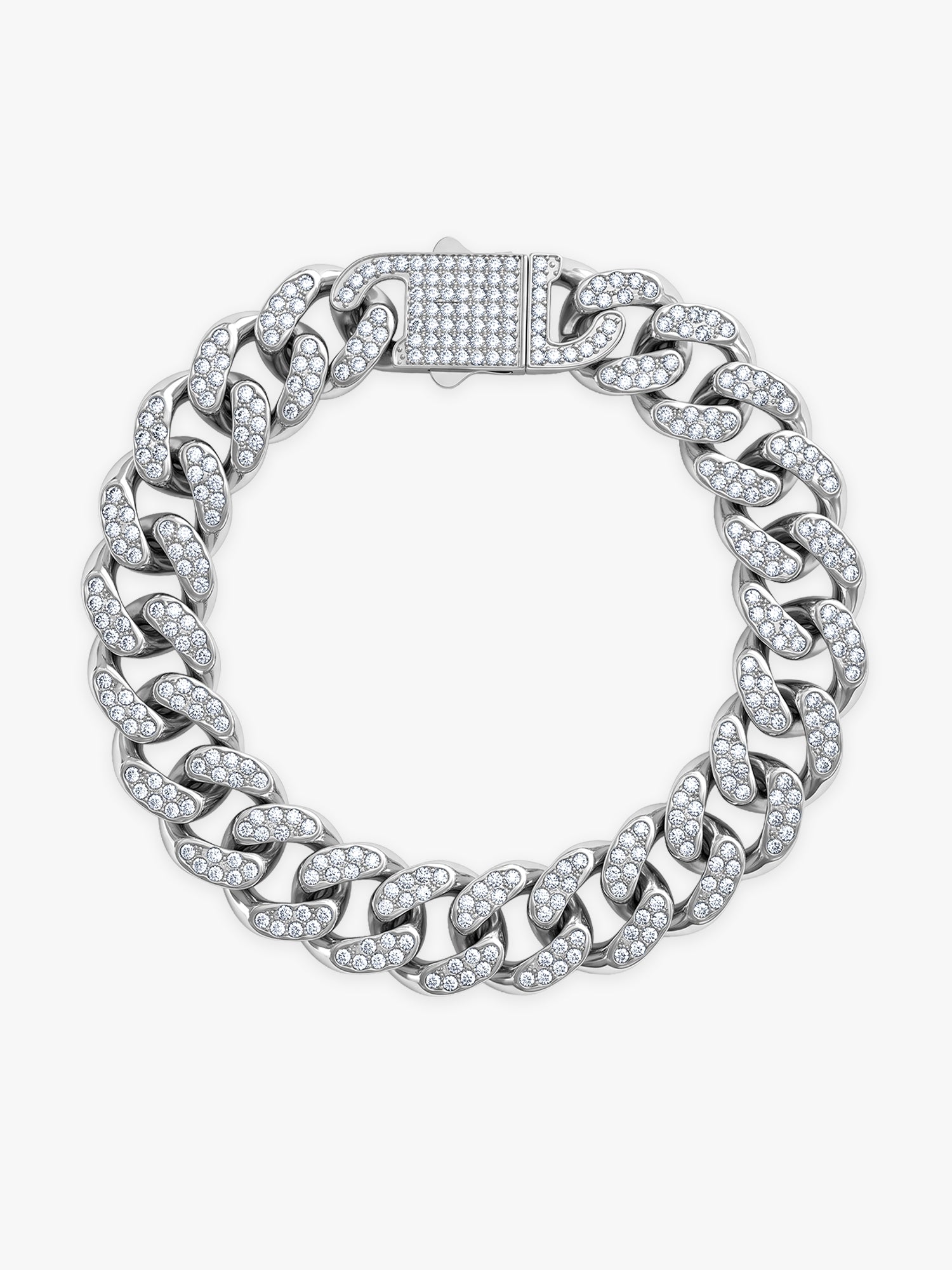 IXIA by GIVA Iced Out Rhodium Plated Bracelet For Men