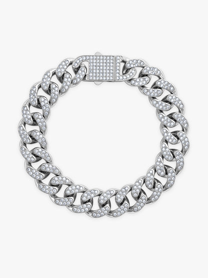 IXIA by GIVA Iced Out Rhodium Plated Bracelet For Men