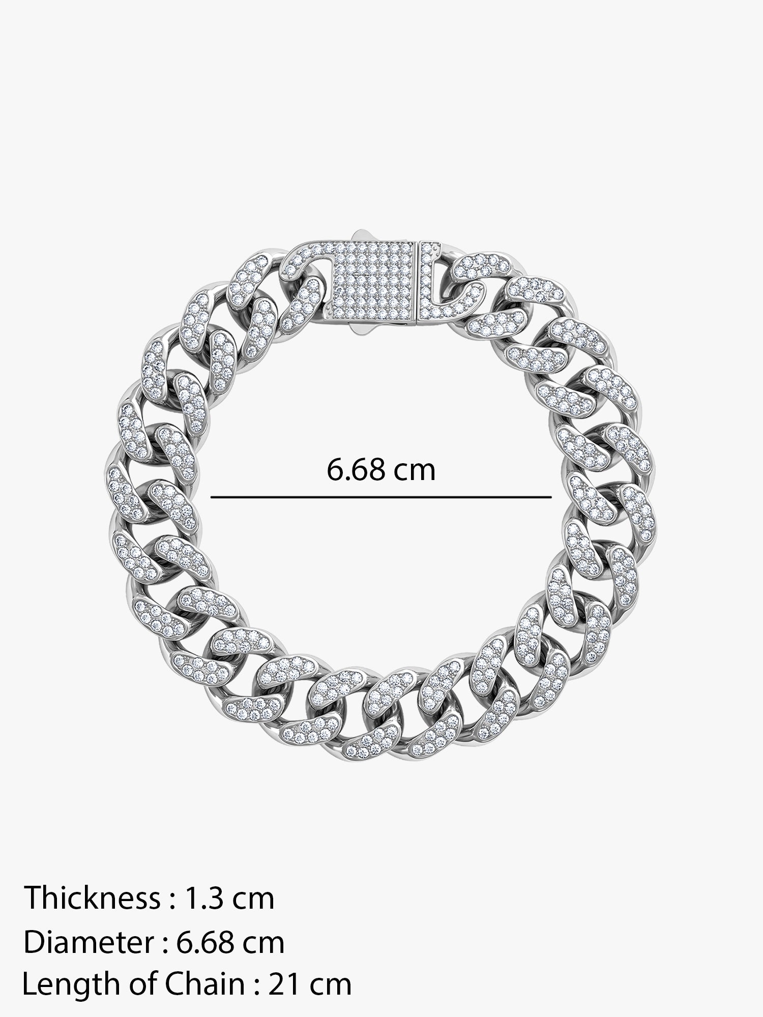 IXIA by GIVA Iced Out Rhodium Plated Bracelet For Men
