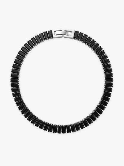 IXIA by GIVA Dark Mode Rhodium Plated Bracelet For Men