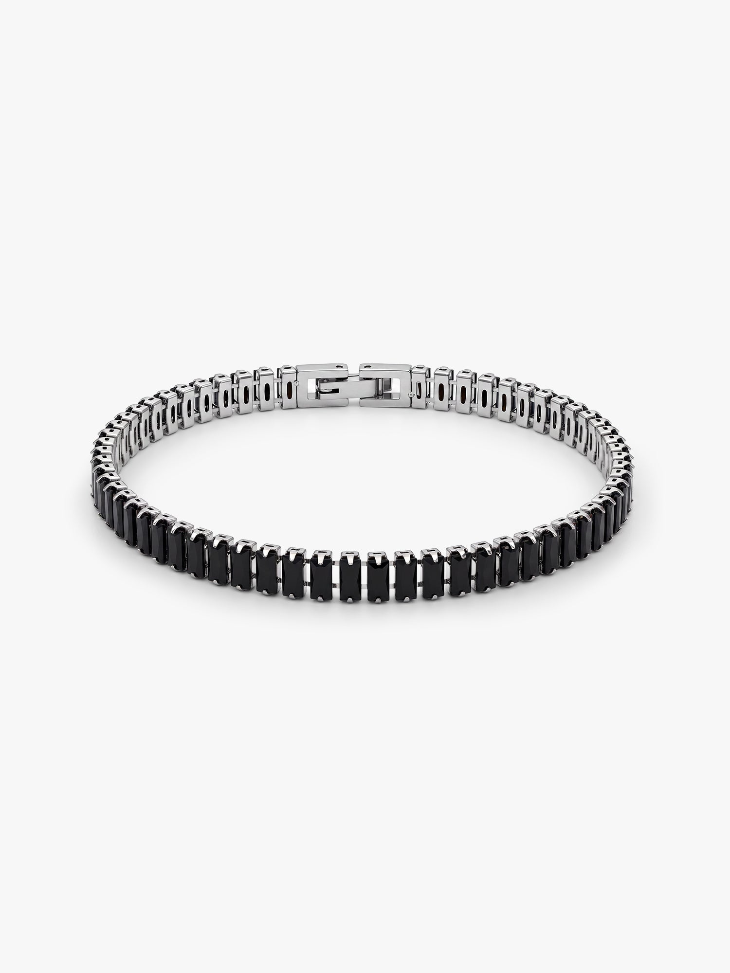 IXIA by GIVA Dark Mode Rhodium Plated Bracelet For Men