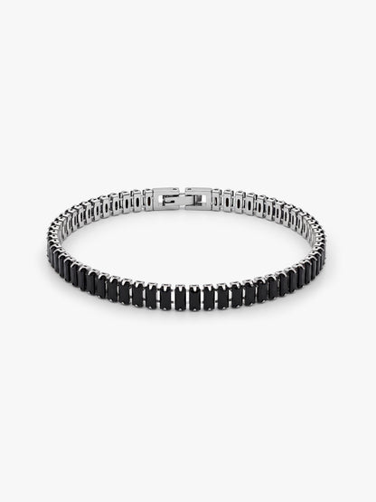 IXIA by GIVA Dark Mode Rhodium Plated Bracelet For Men