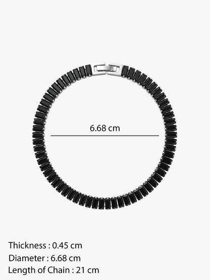 IXIA by GIVA Dark Mode Rhodium Plated Bracelet For Men
