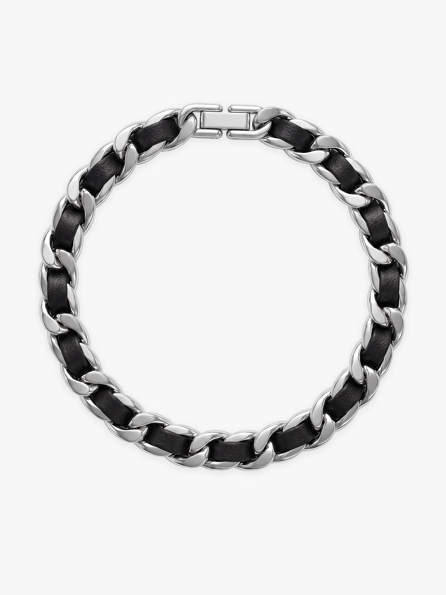 IXIA by GIVA Chain Game Rhodium Plated Bracelet For Men
