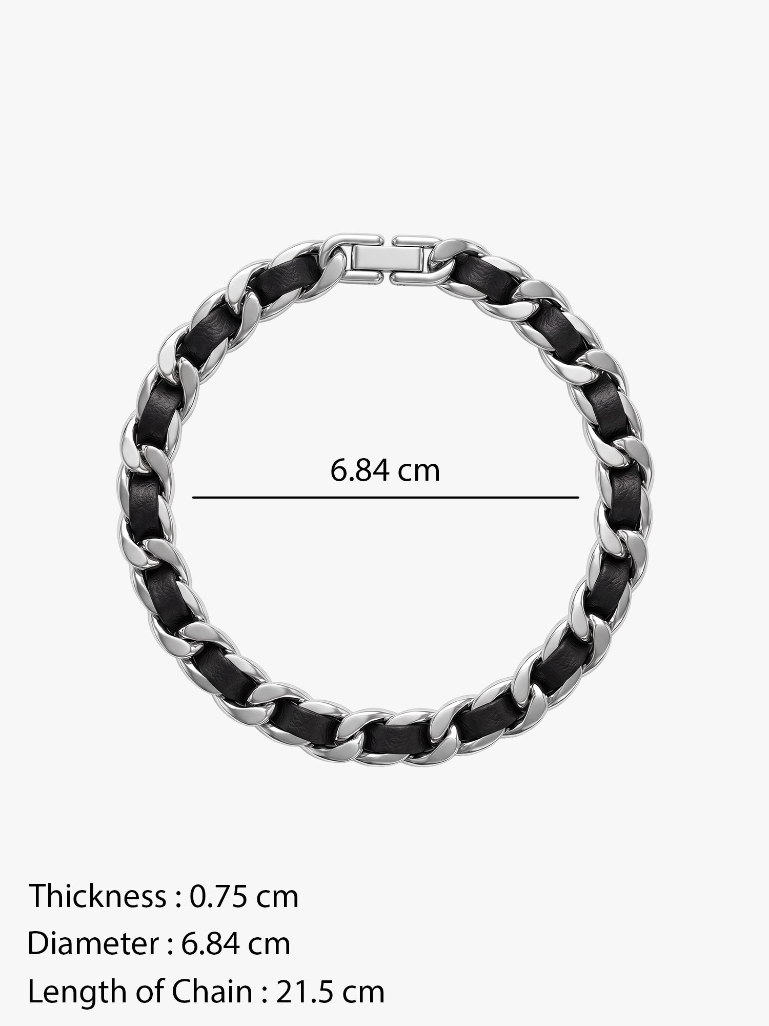 IXIA by GIVA Chain Game Rhodium Plated Bracelet For Men