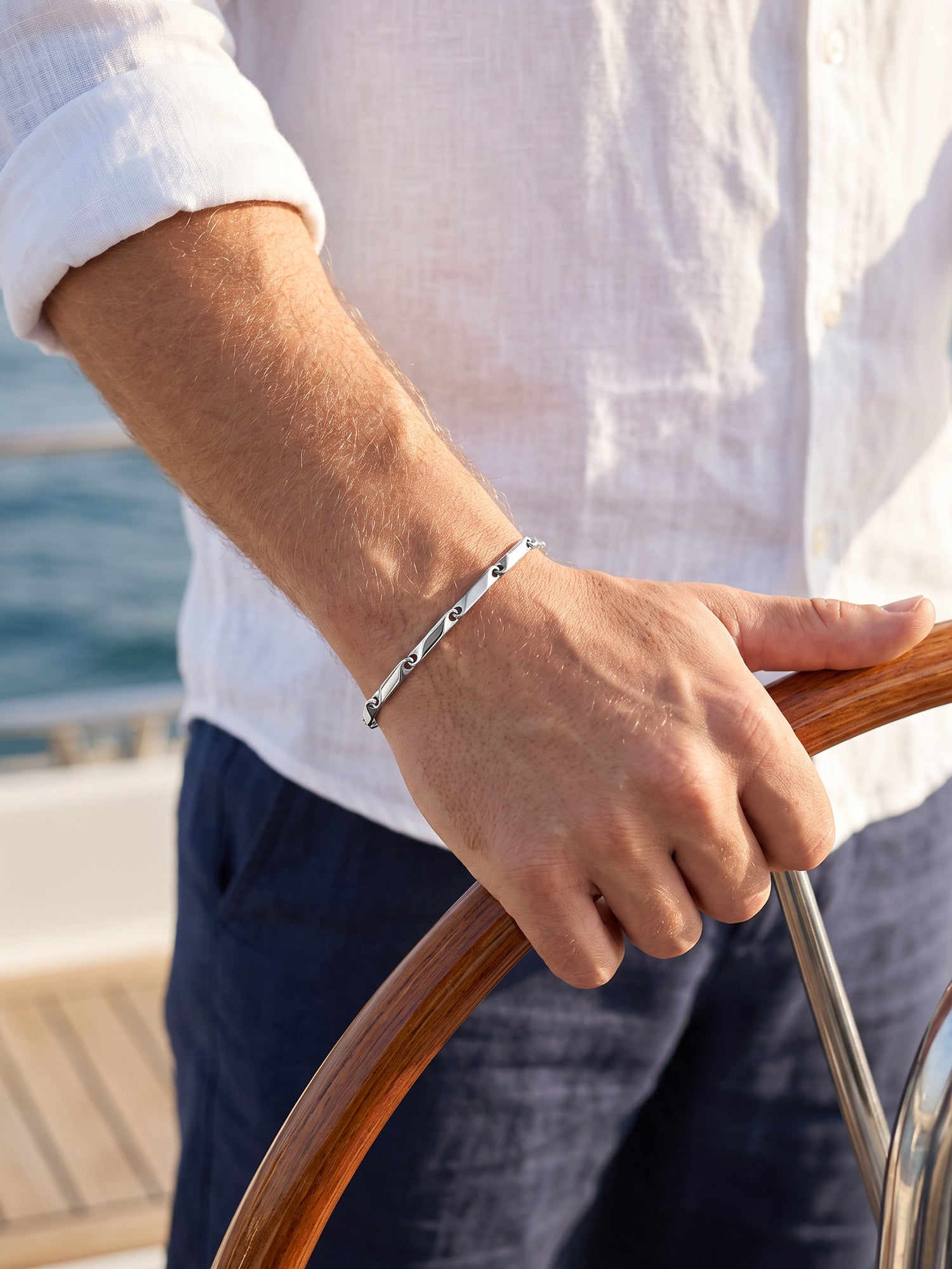OnnMe by GIVA Aura Bamboo Rhodium Plated Bracelet For Men