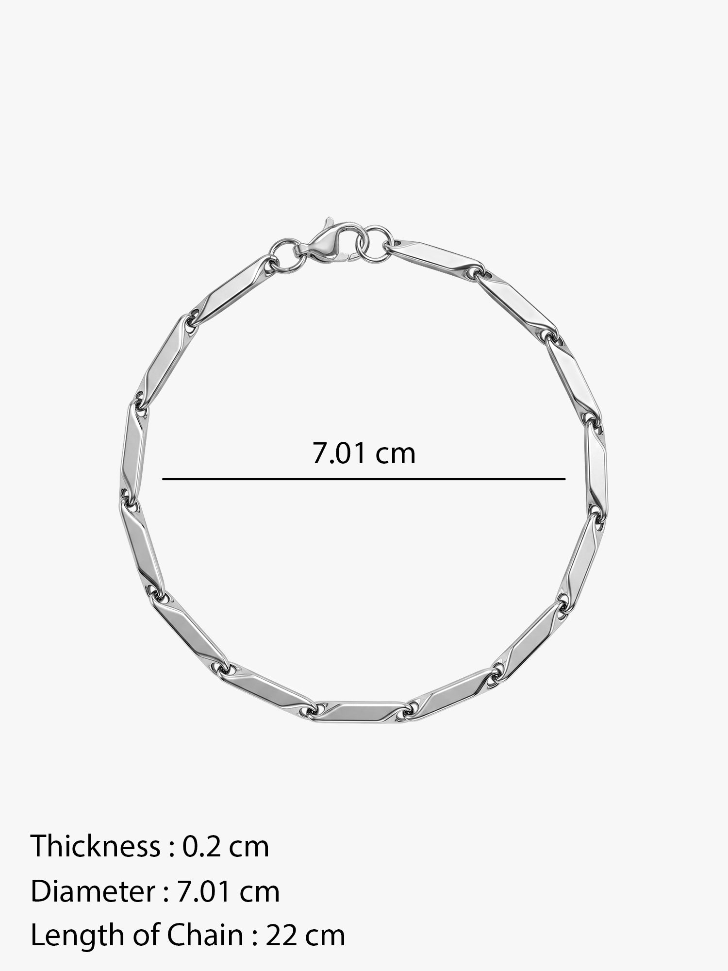 OnnMe by GIVA Aura Bamboo Rhodium Plated Bracelet For Men